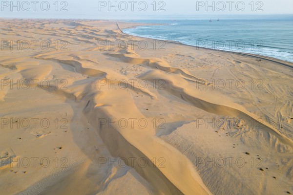 Dunes near Swakopmund, sand, sea, aerial view, Namibia, Africa