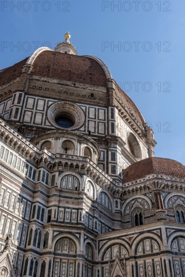 Neo-gothic facade of the renaissance cathedral Santa Maria del Fiore in Florence, Italy, Europe