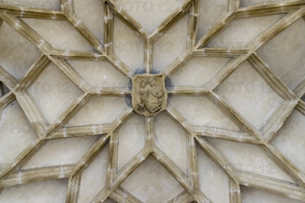 Gothic Church detail depicting Virgin Mary and Jesus Christ