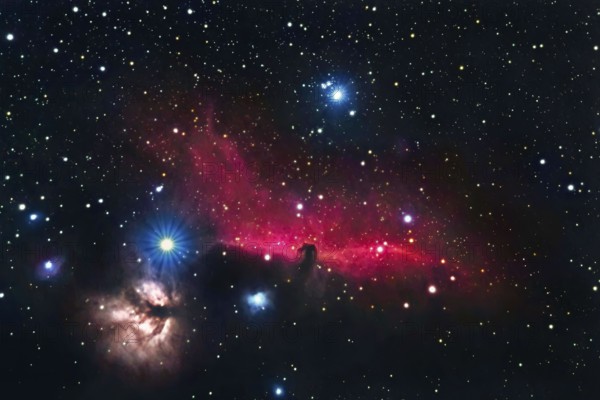 Horsehead and Flame Nebula, Orion Constellation, Milky Way