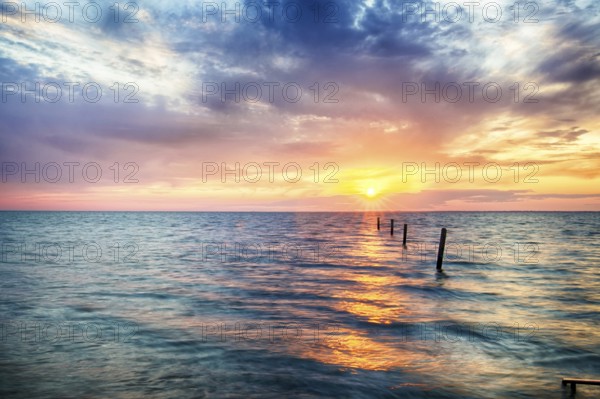 Evening atmosphere by the sea