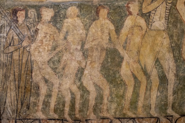 Entrance to the hells of the damned, Gothic paintings, Church of San Martín de Tours, Gazeo, Álava, Spain, Europe