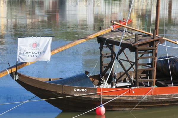 Taylor's Port wine boat called Rabelo, Vila Nova de Gaia, Porto, Portugal, Europe