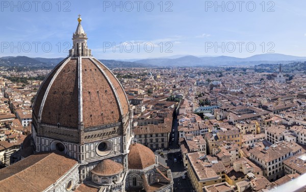 The giant cupola of the cathedral Santa Maria del Fiore in Florence, Italy, Europe