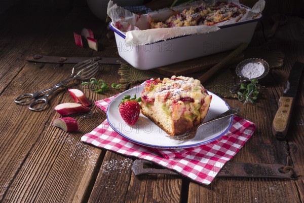 Rhubarb strawberry brioches