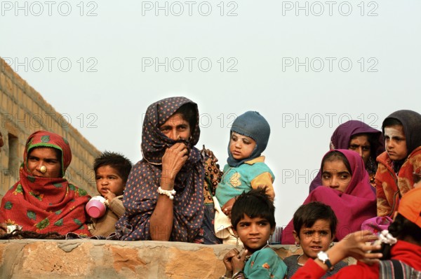 Village people Jaisalmer Rajasthan India Asia