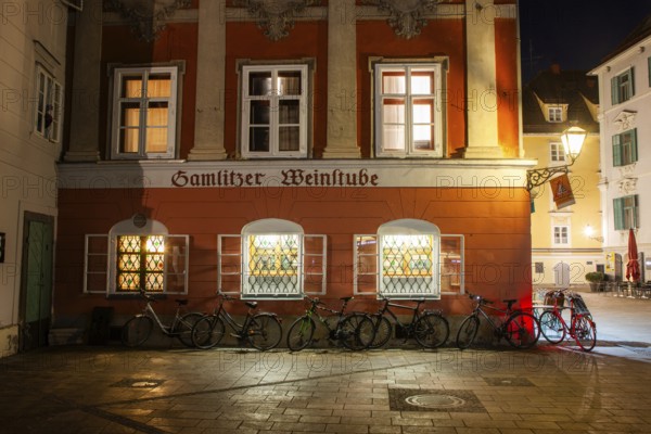 Gamlitzer wine tavern, night shot, Graz, Styria, Austria, Europe