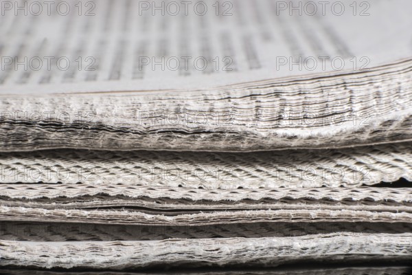 Pile of newspapers close up macro shot