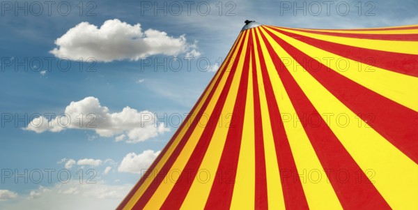 Red and yellow circus dome