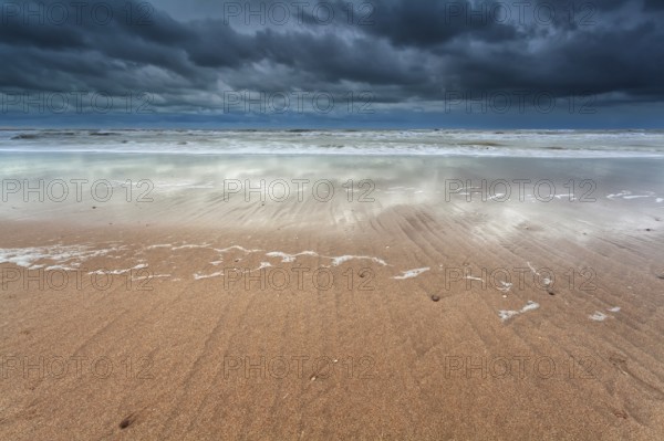 North sea coast at storm, North Holland, Netherlands