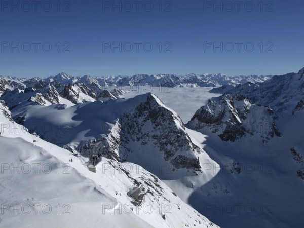 Beautiful mountain panorama, sea of fog