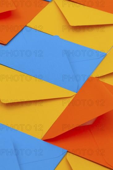Different colored envelopes on the table