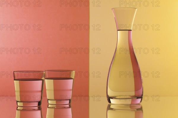 Glasses of water on the glass table