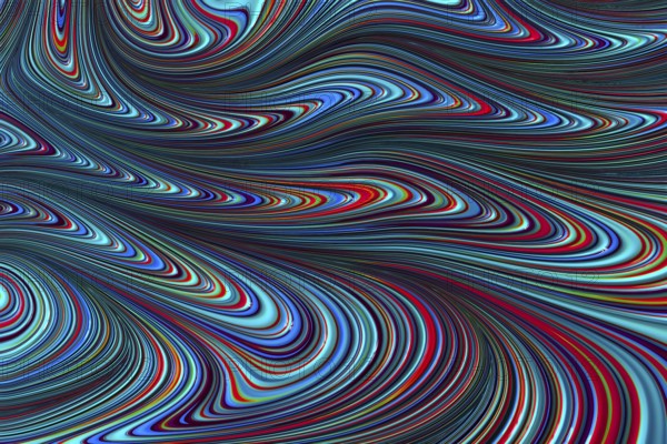 Abstract wavy background - computer-generated image. Fractal geometry: curved concentric waves like texture of marble or wing fantastic birds. For covers, web design, prints