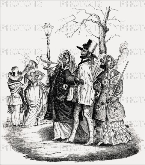 Caricature on female emancipation by J. J. Grandville, 1845