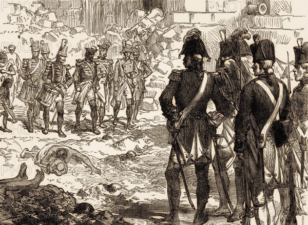 French surrender of Pondicherry, Third Carnatic War, Seven Years' War, 15 January 1761, From British Battles on Land and Sea, by James Grant