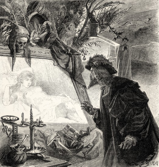 The witch, Faust, first part of the tragic play Faust by Johann Wolfgang von Goethe