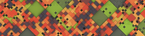 An illustration of a wide modern color tiles background banner