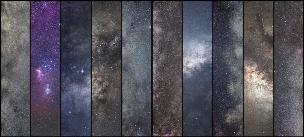 Space collage. Astronomy collage. Astrophotography collage. universe. Long exposure photography