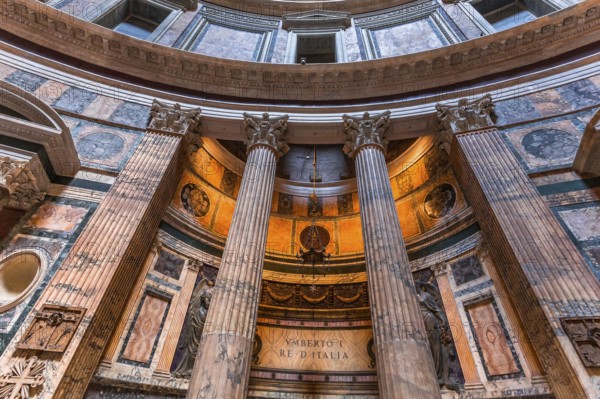 ROME, ITALY, JUNE 14, 2015 : interiors and architectural details of the pantheon, june 14, 2015, in Rome, Italy, Europe