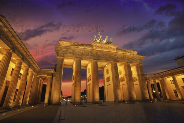 Berlin Brandenburg Gate Brandenburger Tor at sunset in Germany