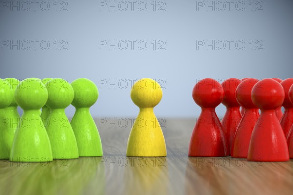 3d illustration of a group of game figures