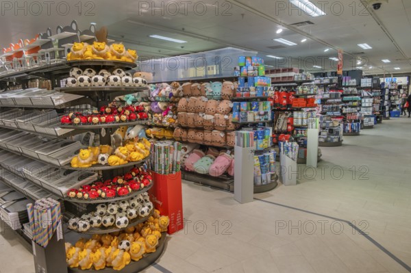 Shelves with toys and household goods, one-euro shop, Allgäu, Bavaria, Germany, Europe