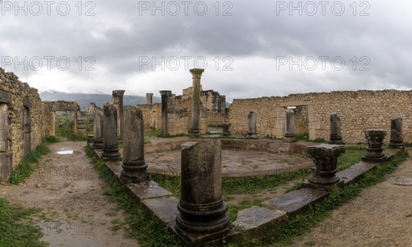 Volubilis, Morocco, 3 March, 2024: view of the Roman city ruins of Volubilis near Meknes in northern Morocco, Africa