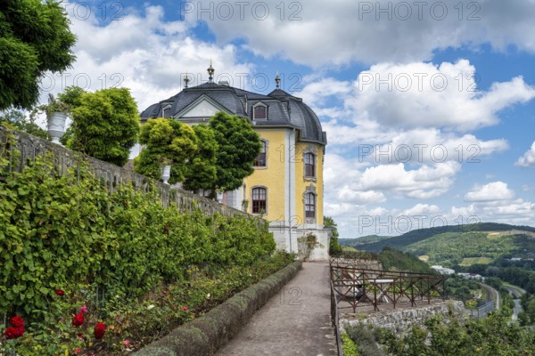 A view of the park and the Dornburg castles near Jena in Thuringia in summer