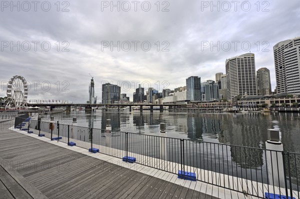Sydney Pyrmont Bay during a cloudy day and Corona shutdown