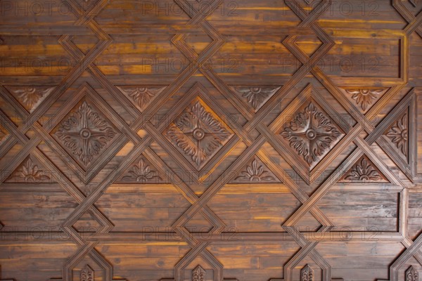 Santa Cruz de La Palma coffered wood ceiling in Canary Islands