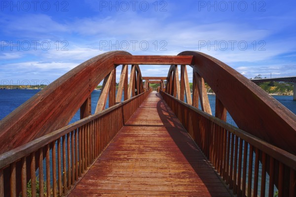 Ribadeo bridge viewpoint over Eo river from Galicia in Spain