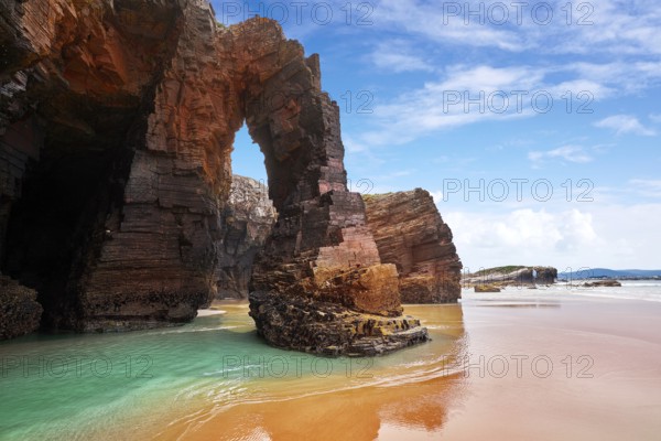 Playa las catedrales Catedrais beach in Ribadeo Galicia of Lugo Spain