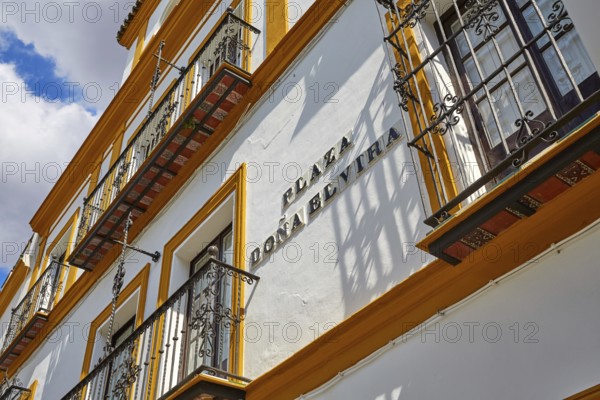 Seville Plaza Dona Elvira in Andalusia Sevilla of Spain