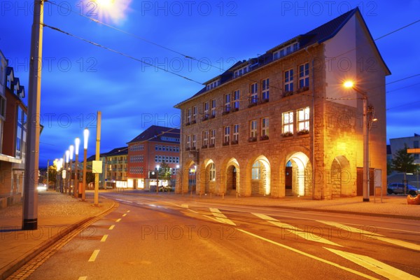 Nordhausen stadthaus at night in Thuringia of Germany