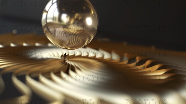 A nice abstract metal swirl sphere background 3d illustration