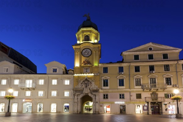 City Tower, Korzo pedestrian street, Rijeka, Kvarner Bay, Croatia, Europe