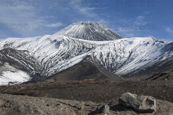 Beautiful volcanic landscape of Kamchatka Peninsula: Avachinsky Volcano, active volcano. Asia, Russian Far East