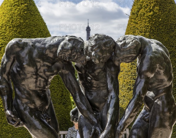 PARIS, FRANCE, APRIL 23, 2017 : exteriors, sculptures and gardens of the Rodin museum, april 23, 2017, in Paris, France, Europe
