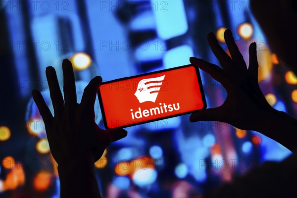 In this photo illustration, the Idemitsu Kosan Company logo is seen displayed on a smartphone