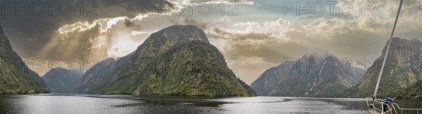 Magnificent landscape of rugged Doubtful Sound, Fiordland National Park, South Island of New Zealand