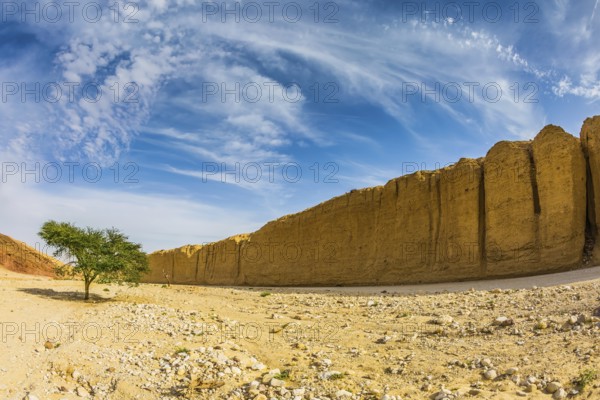 The majestic beginning of Black Canyon. The stone desert in mountains of Eilat, Israel, Asia