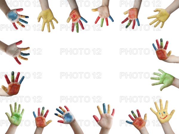 Children painted hands