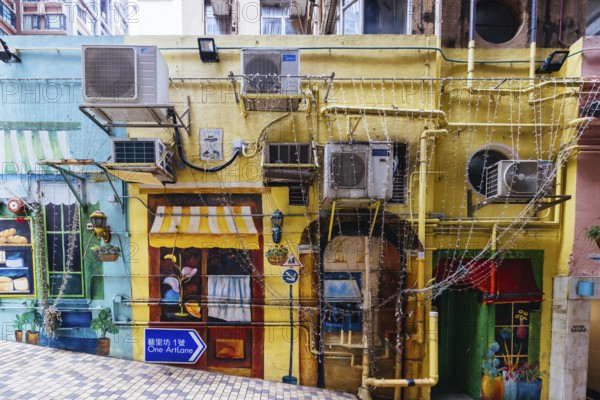 SAI YING PUN, HONG KONG - SEPTEMBER 28, 2024 - Sai Ying Pun's ARTLANE in Hong Kong on a cloudy autumn day
