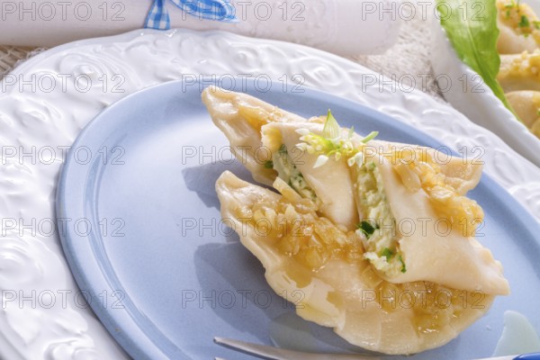 Pierogi with wild garlic filling