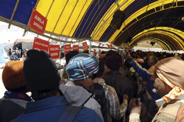 Queue for food, pabibal to panchtarni, amarnath yatra, Jammu Kashmir, India, Asia