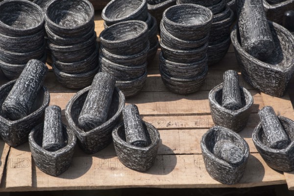 Pestle old grinder kept for sell, puri, orissa, india, asia