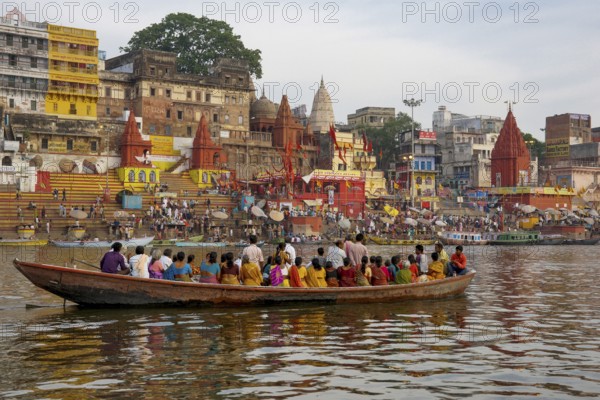 Ahilyabai ghat, varanasi, uttar pradesh, india, asia
