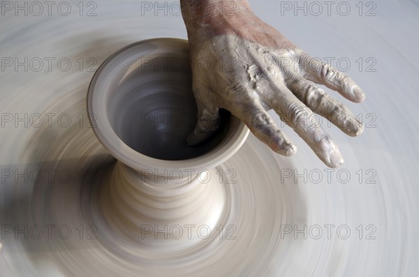Potter making earthen pot in Bikaner at rajasthan India Asia