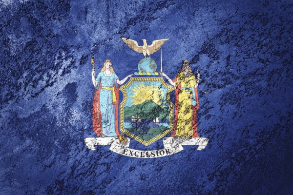Grunge New York state flag. New York flag background grunge texture